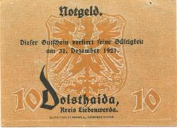 Dolsthaida (heute: Lauchhammer-Süd) - Gemeinde - 1.9.1919 - 31.12.1921 - 10 Pfennig