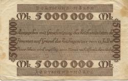 Dortmund und Hörde - Städte und Kreise - 15.8.1923 - 5 Millionen Mark 