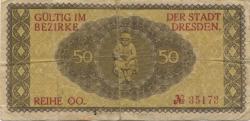 Dresden - Stadt - März 1917 - 31.12.1919 - 50 Pfennig 