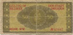Dresden - Stadt - März 1917 - 31.12.1919 - 50 Pfennig