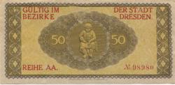 Dresden - Stadt - März 1917 - 31.12.1919 - 50 Pfennig