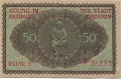 Dresden - Stadt - Februar 1921 - 30.9.1921 - 50 Pfennig 