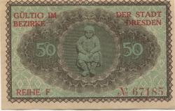 Dresden - Stadt - Februar 1921 - 30.9.1921 - 50 Pfennig