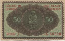 Dresden - Stadt - Februar 1921 - 30.9.1921 - 50 Pfennig 