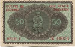 Dresden - Stadt - Februar 1921 - 30.9.1921 - 50 Pfennig