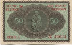 Dresden - Stadt - Februar 1921 - 30.9.1921 - 50 Pfennig 