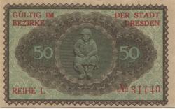 Dresden - Stadt - Februar 1921 - 30.9.1921 - 50 Pfennig 