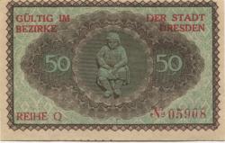 Dresden - Stadt - Februar 1921 - 30.9.1921 - 50 Pfennig