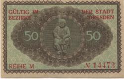 Dresden - Stadt - Februar 1921 - 30.9.1921 - 50 Pfennig 