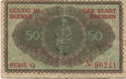 Dresden - Stadt - Februar 1921 - 30.9.1921 - 50 Pfennig 