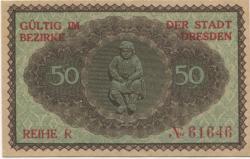 Dresden - Stadt - Februar 1921 - 30.9.1921 - 50 Pfennig
