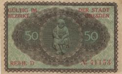 Dresden - Stadt - Februar 1921 - 30.9.1921 - 50 Pfennig 