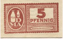 Dresden - Dresdner Milchversorgungs-Anstalt eGmbH, Filiale Rißweg 59, Weißer Hirsch - -- - 5 Pfennig