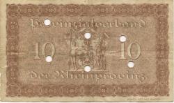 Düsseldorf - Provinzialverband der Rheinprovinz - 20.10.1918 - 1.2.1919 - 10 Mark