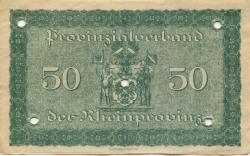 Düsseldorf - Provinzialverband der Rheinprovinz - 20.10.1918 - 1.2.1919 - 50 Mark 