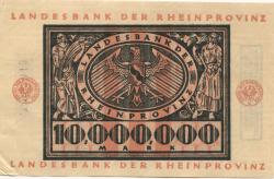 Düsseldorf - Landesbank der Rheinprovinz - 1.9.1923 - 1.4.1924 - 10 Millionen Mark 