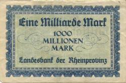 Düsseldorf - Landesbank der Rheinprovinz - 20.9.1923 - 1 Milliarde Mark