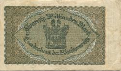 Düsseldorf - Landesbank der Rheinprovinz - 10.10.1923 - 1.4.1924 - 20 Milliarden Mark