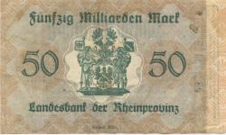 Düsseldorf - Landesbank der Rheinprovinz - 20.10.1923 - 50 Milliarden Mark 