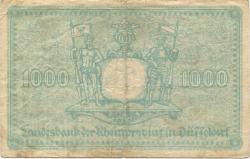 Düsseldorf - Landesbank der Rheinprovinz - 2.10.1922 - 1000 Mark