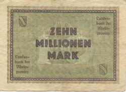 Düsseldorf - Landesbank der Rheinprovinz - 24.8.1923 - 10 Millionen Mark