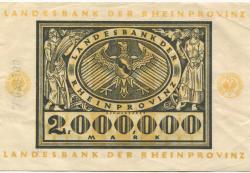 Düsseldorf - Landesbank der Rheinprovinz - 1.9.1923 - 2 Millionen Mark