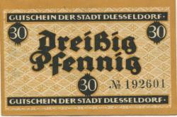 Düsseldorf - Stadt - 10.1.1920 - 31.3.1921 - 30 Pfennig