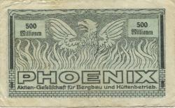 Düsseldorf - Phoenix AG für Bergbau und Hüttenbetrieb - 1.9.1923 - 500 Millionen Mark