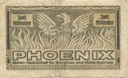 Düsseldorf - Phoenix AG für Bergbau und Hüttenbetrieb - 29.9.1923 - 2 Milliarden Mark