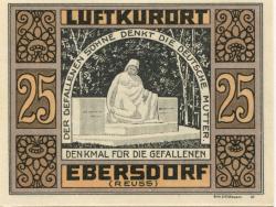 Ebersdorf (heute: Saalburg-Ebersdorf) - Gemeinde - 1.7.1921 - 25 Pfennig 