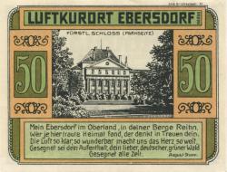 Ebersdorf (heute: Saalburg-Ebersdorf) - Gemeinde - 1.7.1921 - 50 Pfennig 