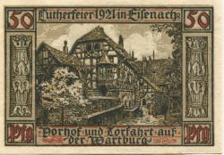 Eisenach - Stadt - - 31.5.1921 - 50 Pfennig
