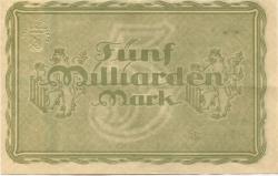 Elberfeld (heute: Wuppertal) - Stadt - 15.10.1923 - 5 Milliarden Mark