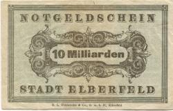 Elberfeld (heute: Wuppertal) - Stadt - 15.10.1923 - 10 Milliarden Mark