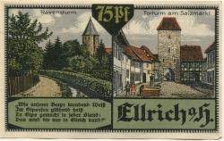Ellrich - Stadt - 1.9.1921 - 75 Pfennig