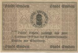 Emden - Stadt - - 1.2.1919 - 5 Mark