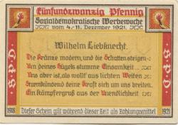 Emden - Sozialdemokratische Partei Deutschland - 9.11.1921 - 25 Pfennig