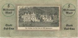 Ems (Bad) - Stadt - 25.8.1923 - 5 Millionen Mark