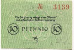 Erlangen - Stadt - 29., 31.10.1918 - 10 Pfennig