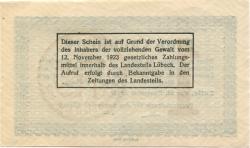 Eutin - Provinzialbank für den Landesteil Lübeck - 15.11.1923 - 1 Gold-Mark 