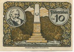 Fallersleben (heute: Wolfsburg) - Stadt - 1.10.1920 - 1.10.1921 - 10 Pfennig 