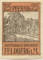 Feldberg - (heute: Feldberger Seenlandschaft) - Stadt - - 31.5.1922 - 25 Pfennig 