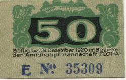 Flöha - Amtshauptmannschaft -  - 31.12.1920 - 50 Pfennig 