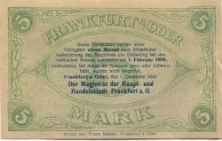 Frankfurt - Stadt - 1.2.1918 - 1.2.1919 - 5 Mark 