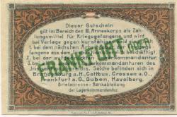 Frankfurt - Inspektion der Kriegsgefangenenlager im Bereich des III.Armeekorps - 1.10.1917 - 1 Pfennig 