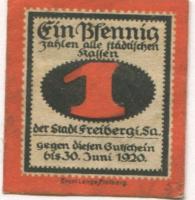 Freiberg - Stadt - - 30.6.1920 - 1 Pfennig