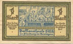 Freiburg - Deutsche Passionsspiele, Festspielleitung - 1.3.1922 - 1.10.1922 - 1 Mark