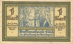 Freiburg - Deutsche Passionsspiele, Festspielleitung - 1.3.1922 - 1.10.1922 - 1 Mark
