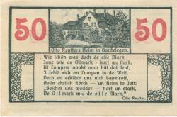 Gardelegen - Kaufmännischer Verein eV - 1.1.1921 - 1.1.1922 - 50 Pfennig 