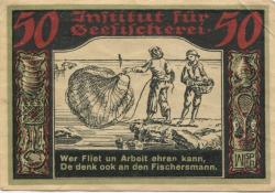 Geestemünde (heute: Bremerhaven) -Institut für Seefischerei - - 24.11.1921 - 50 Pfennig 